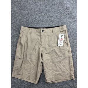 Da Hui Hybrid Shorts Mens 36 Heather Khaki 4-Way Stretch Quick Dry Chino